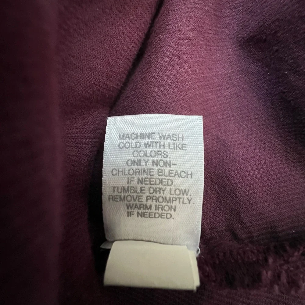 J Jill Corduroy Shirt Tunic Size LARGE TALL  Button Front  Wine Burgundy - Picture 11 of 15